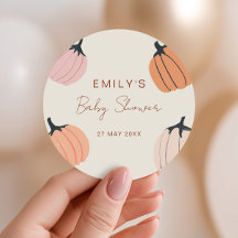 Waterverf Pompoen Baby Shower Favor Zegel