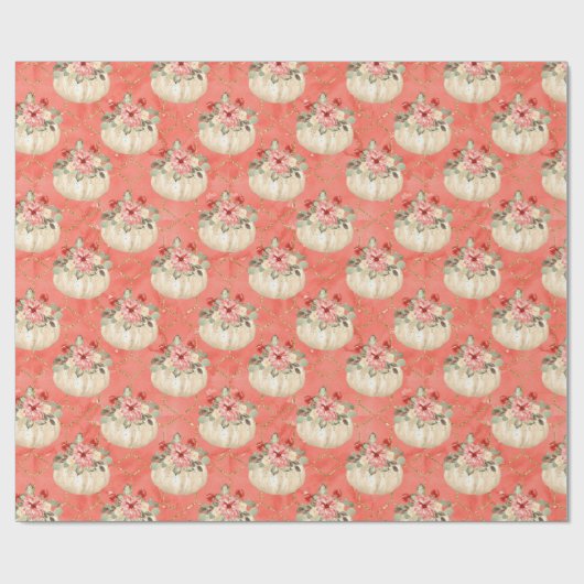 Waterverf pompoen Baby shower verjaardagsgunsten Cadeaupapier (Vlak)