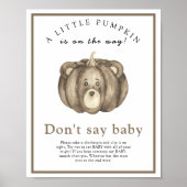 Waterverf pompoen baby shower - Zeg niet baby Poster (Voorkant)