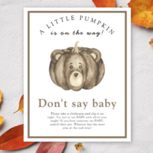 Waterverf pompoen baby shower - Zeg niet baby Poster