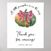Waterverf pompoen babyshower - Dank je wel Poster (Voorkant)