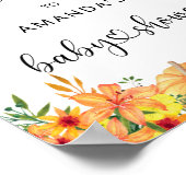 Waterverf POMPOEN babyshower welkom Poster (Hoek)
