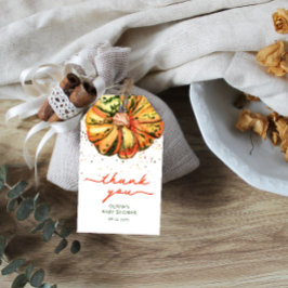 Waterverf pompoen bedankt label cadeaulabel