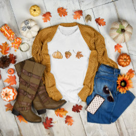 Waterverf Pompoen, Blad en Eikel Herfst T-shirt