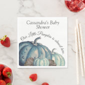 Waterverf pompoen blauw n wit Baby shower Servet (Insitu)