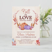 Waterverf Pompoen Bloemen Herfst in Liefde Baby sh Kaart (Staand voorkant)