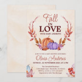 Waterverf Pompoen Bloemen Herfst in Liefde Baby sh Kaart (Voorkant / Achterkant)