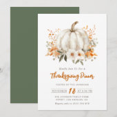 waterverf pompoen bloemen Thanksgiving diner Kaart (Voorkant / Achterkant)