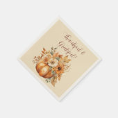 Waterverf pompoen bloemontwerp- servet (Hoek)