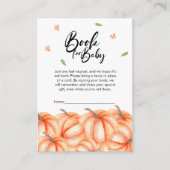 Waterverf Pompoen Boeken voor Baby Halloween Herfs Informatiekaartje (Voorkant)
