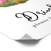 Waterverf pompoen boog baby shower Drinken Poster (Hoek)