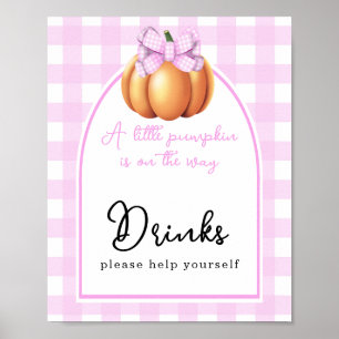 Waterverf pompoen boog boog baby shower Drinken Poster
