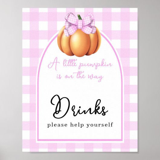 Waterverf pompoen boog boog baby shower Drinken Poster (Voorkant)