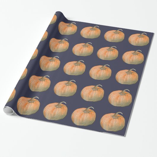 Waterverf Pompoen Cadeaupapier (Uitgerold)