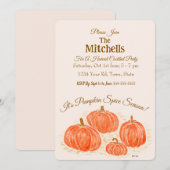 Waterverf Pompoen Cocktail PERSONALISEREN Uitnodig Kaart (Voorkant / Achterkant)