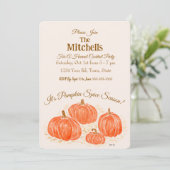 Waterverf Pompoen Cocktail PERSONALISEREN Uitnodig Kaart (Staand voorkant)