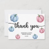 Waterverf Pompoen Dank je gender onthullen Bedankkaart (Voorkant)