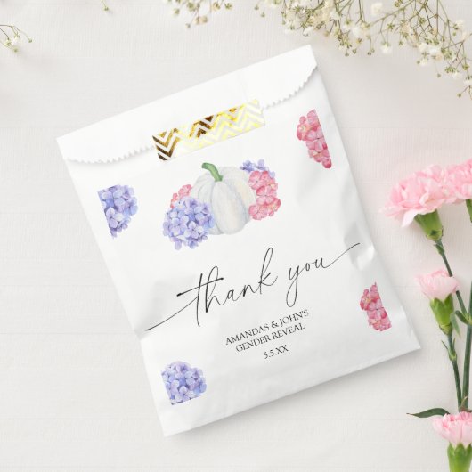 Waterverf Pompoen Dank je gender onthullen Bedankzakje (Gezegeld)