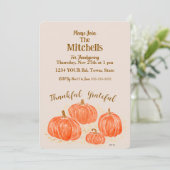 Waterverf Pompoen Dankbaar PERSONALISEREN Kaart (Staand voorkant)