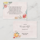 Waterverf Pompoen display vrijgezellenfeest Informatiekaartje (Voorkant / Achterkant)