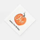 Waterverf pompoen eerste verjaardag servet (Hoek)