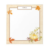 Waterverf pompoen en bladeren | Herfst met Notitie Notitieblok (Voorkant)