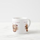 Waterverf Pompoen en Bloemen- Espresso Kop (Voorkant rechts)