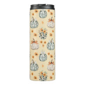 Waterverf pompoen en bloemen script naam thermosbeker (Achterkant)