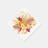 Waterverf Pompoen en Bloemen Thanksgiving Servet (Hoek)