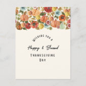 Waterverf Pompoen en Citrus Thanksgiving Feestdagenkaart (Voorkant)