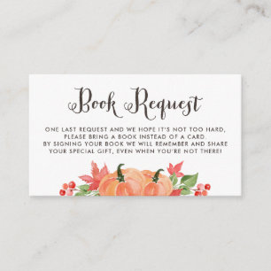 Waterverf Pompoen en esdoorn bladeren Boek Aanvraa Informatiekaartje