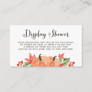 Waterverf pompoen en esdoorn bladeren display douc informatiekaartje