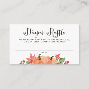 Waterverf pompoen en esdoorn bladeren luier raffle informatiekaartje