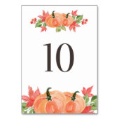 Waterverf Pompoen en Esdoornblad Kransen Tafel 10 Kaart (Voorkant)