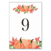 Waterverf Pompoen en Esdoornblad Kransen Tafel 9 Kaart (Achterkant)