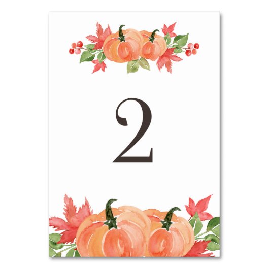 Waterverf Pompoen en esdoornblad Swags Tabel 2 Kaart (Achterkant)