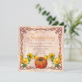 Waterverf Pompoen en Gele Mums Thanksgiving Kaart (Staand voorkant)