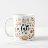 Waterverf pompoen en valbladeren koffiemok (Links)