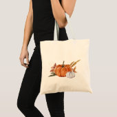Waterverf pompoen en valbladeren tote bag (Voorkant (product))