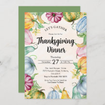 Waterverf Pompoen en verlaat Thanksgiving Diner