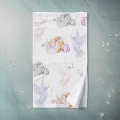 Waterverf pompoen en witte duif Thanksgiving Handdoek