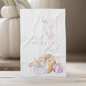 Waterverf pompoen en witte duif Thanksgiving Theedoek