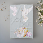 Waterverf pompoen en witte duif Thanksgiving Theedoek