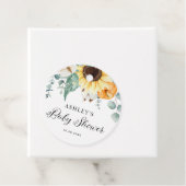 Waterverf Pompoen en Zonnebloem Herfst Baby shower Bedankjes Labels (In situ)