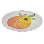 Waterverf Pompoen en Zonnebloem Snijplank (Hoek)