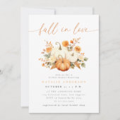 Waterverf Pompoen Fall in Love Bruidsfeest Kaart (Voorkant)