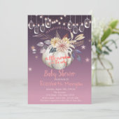 Waterverf pompoen, Floral, licht Baby shower Kaart (Staand voorkant)