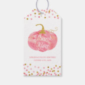 Waterverf pompoen glitter Herfst dank u voor Cadeaulabel (Voorkant)