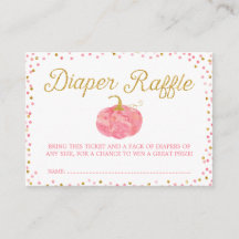 Waterverf Pompoen Glitter Luier Raffle Ticket