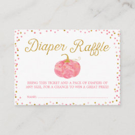 Waterverf Pompoen Glitter Luier Raffle Ticket Informatiekaartje